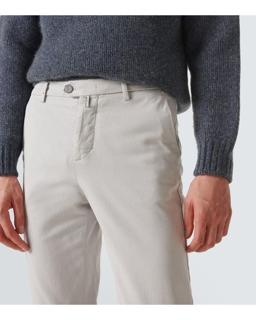 Kiton Gray Mid-Rise Chinos for men