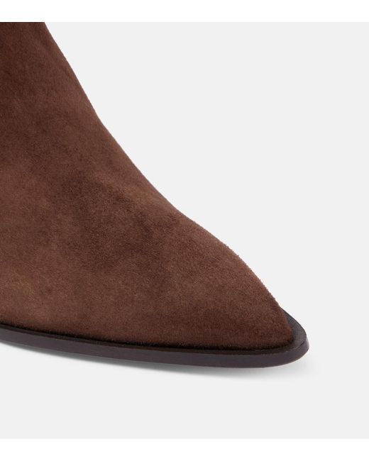 Aquazzura Brown Brunswick Suede Ankle Boots