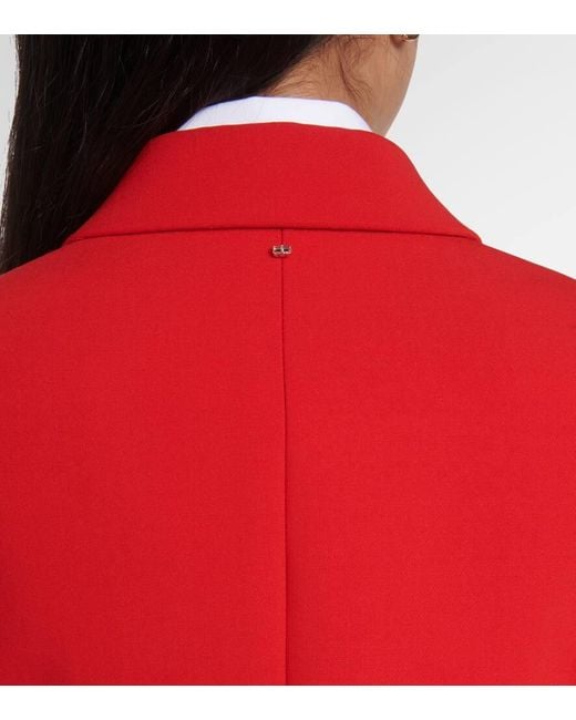 Sportmax Red Vischio Double-Breasted Wool-Blend Blazer
