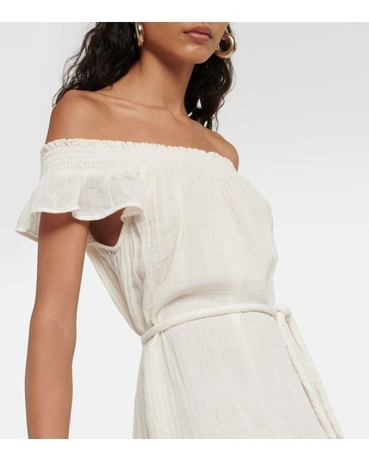 Velvet White Justine Cotton Gauze Midi Dress