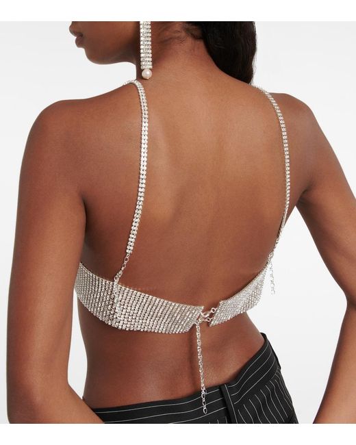 Magda Butrym Natural Bandeau Crystal Jewelry Top