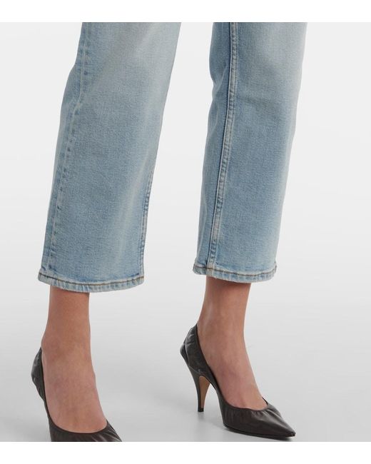 Re/done Blue 70S Stove Pipe High-Rise Straight Jeans