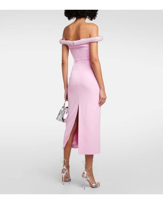 Vestido Midi De Cady Con Cristales David Koma de color Pink