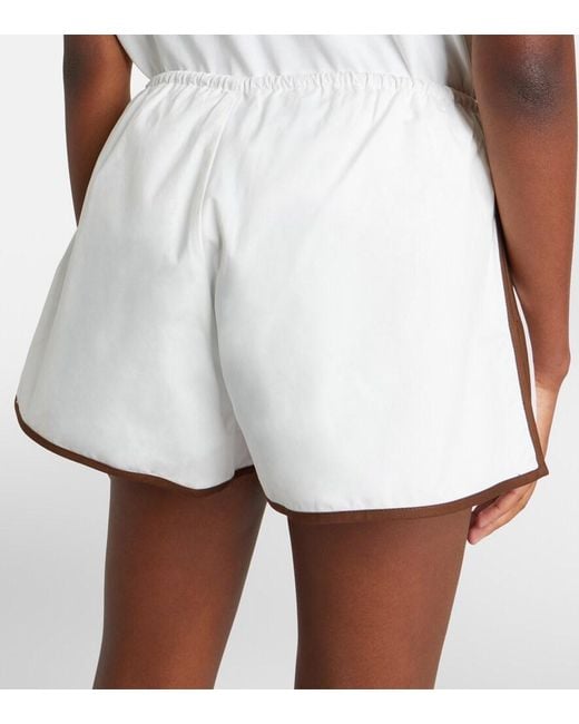 ALÉMAIS White Scuba Patch-Applique Cotton Shorts