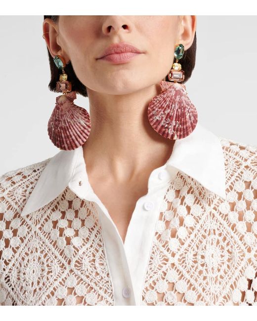 Pendientes Calabria Adornados Jennifer Behr de color Red