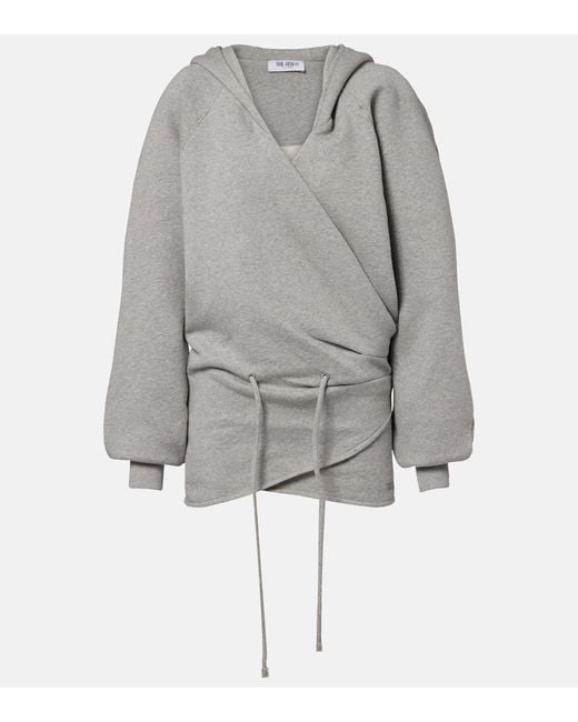 The Attico Gray Cotton Jersey Sweatshirt Dress