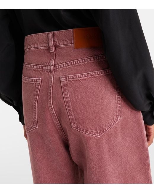 Chloé Red Mid-Rise Straight Jeans