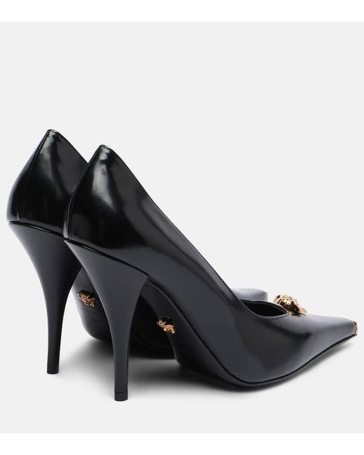 Versace Black La Medusa 105 Leather Pumps