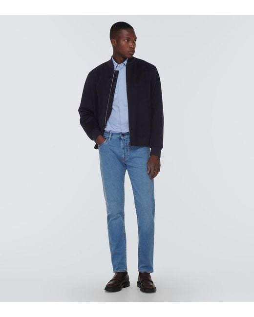 Loro Piana Blue Ivy Cashmere Bomber Jacket for men