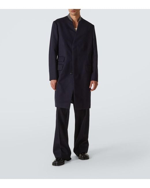 Maison Margiela Blue Wool Coat for men