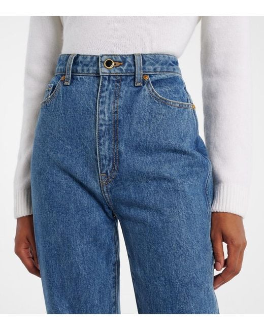 Khaite Blue Danielle High-Rise Straight Jeans