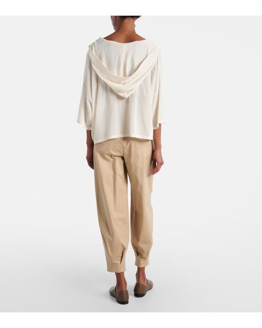 Max Mara White Didy Knitted Cotton-Blend Shirt