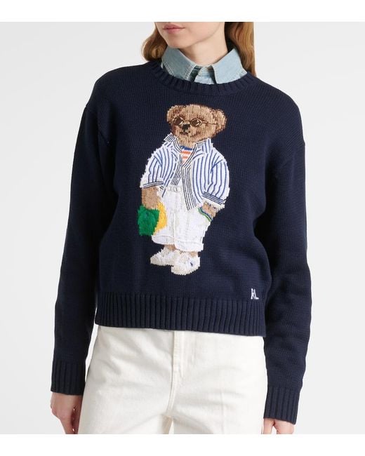 Suéter De Cuello Redondo De Algodón Polo Bear En Color Azul Marino Talla (También En S, Xs) Polo Ralph Lauren de color Blue