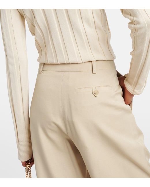Stella McCartney Natural Iconic High-rise Cropped Pants