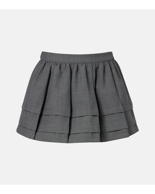ShuShu/Tong Gray Gathered Miniskirt