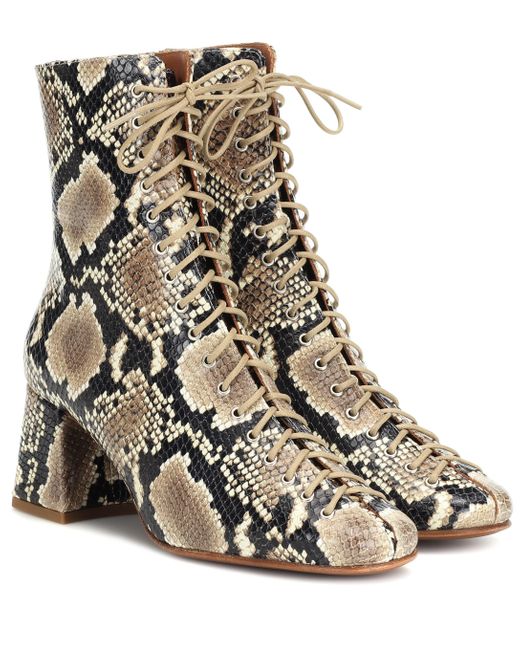 biker boots snake print