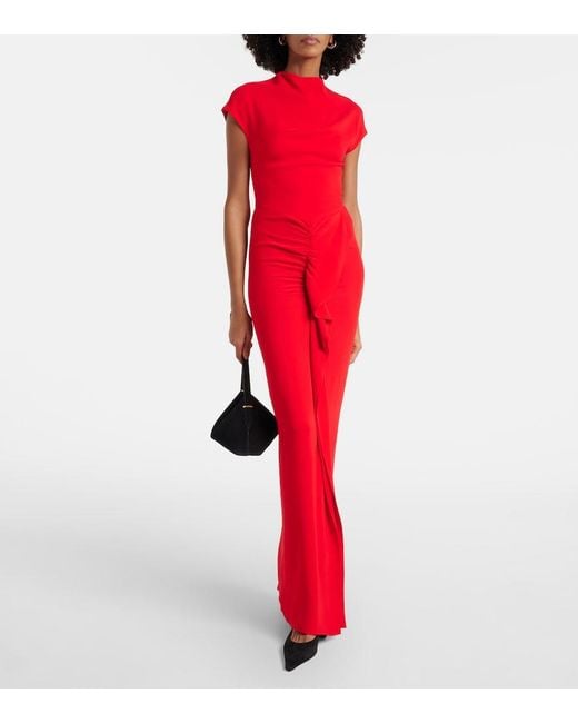 TOVE Red Beth Ruffled Maxi Dress