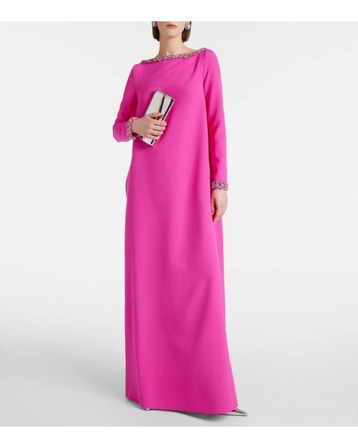 Safiyaa Pink Naimal Embellished Crepe Gown