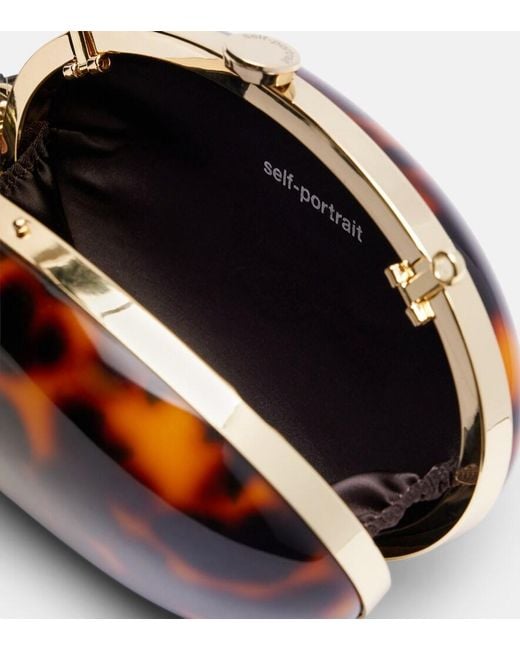 Self-Portrait Brown Oval Small Clutch