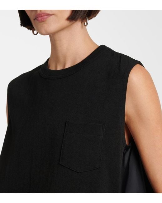 Sacai Black Paneled Minidress