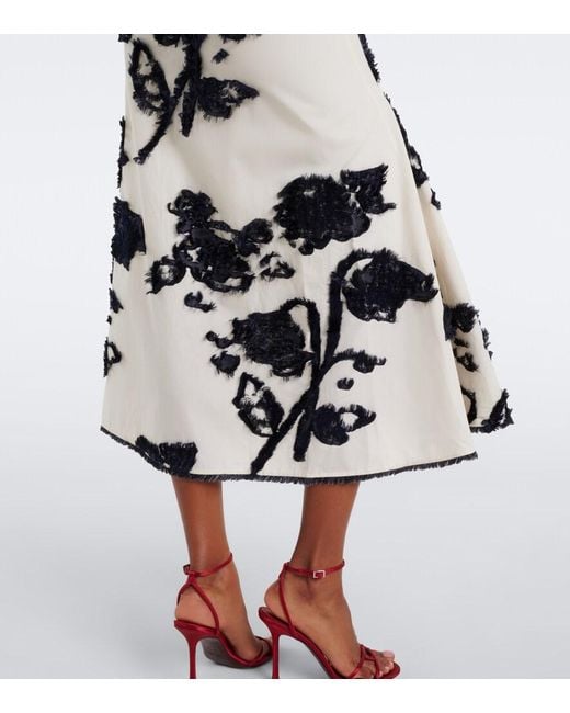 Erdem White Fil Coupe Poplin Midi Dress