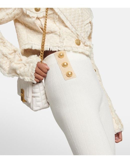 Leggings A Vita Alta Con Staffe di Balmain in Natural