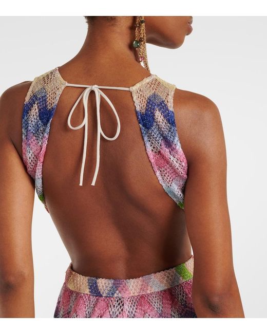 Missoni White Zigzag-Pattern Dress