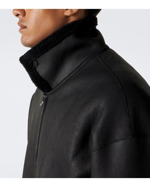 Auralee Black Reversible Shearling Jacket for men