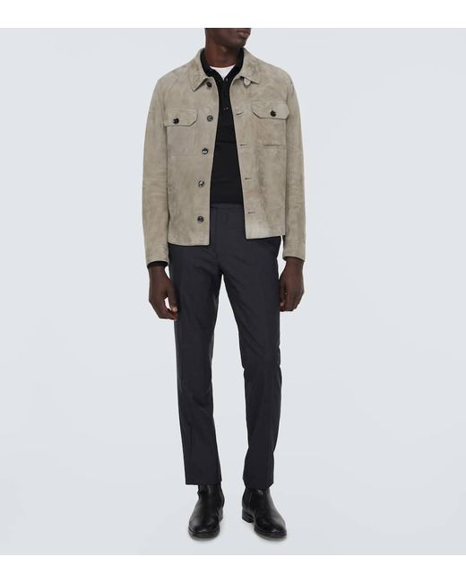 Tom Ford Gray Suede Overshirt for men