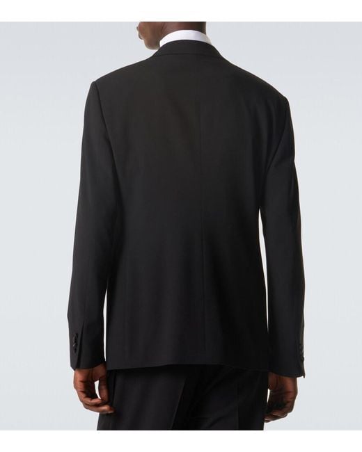 Giorgio Armani Black Virgin Wool Tuxedo Blazer for men