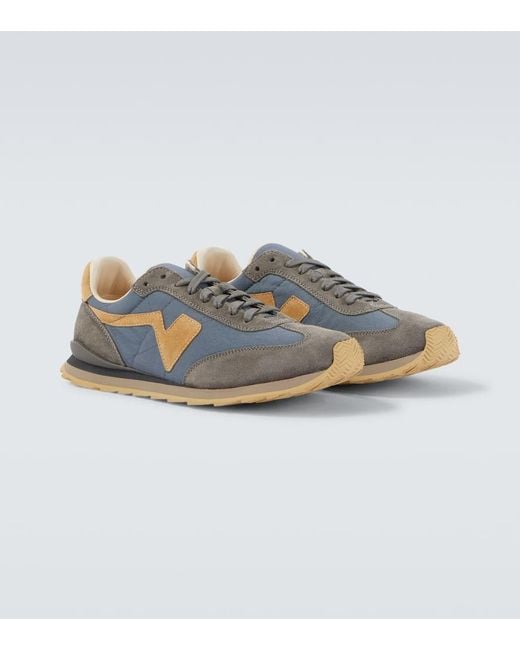 Visvim Blue Fkt Runner Suede-Trimmed Sneakers for men
