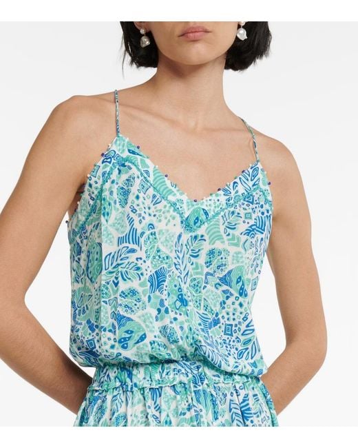 Poupette Blue Laurie Printed Minidress