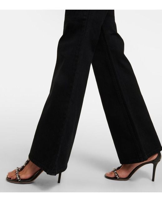 Ulla Johnson Black Lou High-Rise Flared Jeans