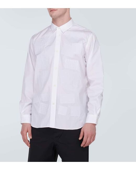 Junya Watanabe White Patchwork Cotton Shirt for men
