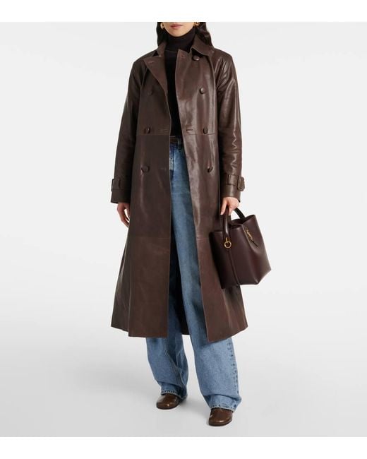 Trench-Coat Tate En Daim Nour Hammour en coloris Brown