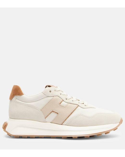 Hogan White H641 Suede Sneakers