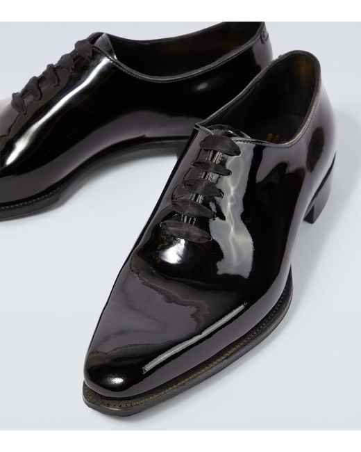 George Cleverley Black Merlin Patent Leather Oxford Shoes for men
