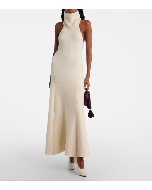 Magda Butrym White Leather-Trimmed Pumps