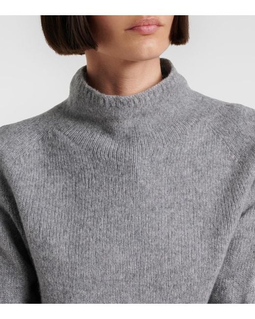 Max Mara Gray Wool And Cashmere-Blend Sweater