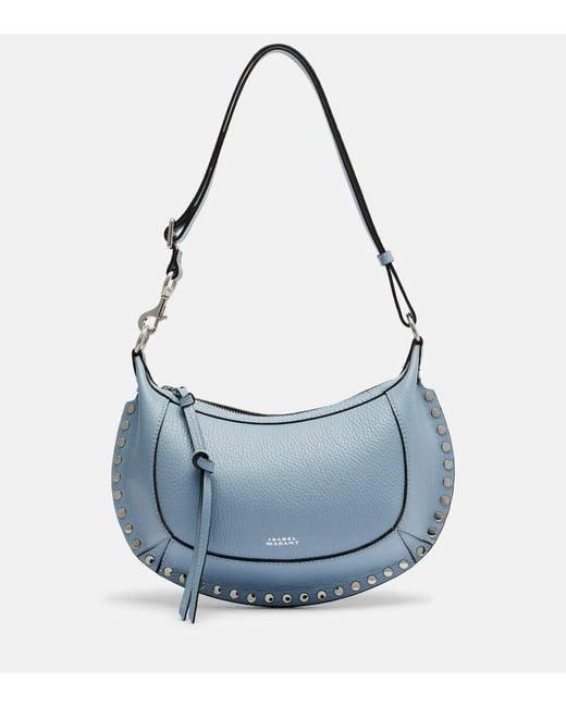 Isabel Marant Blue Oskan Moon Leather Shoulder Bag