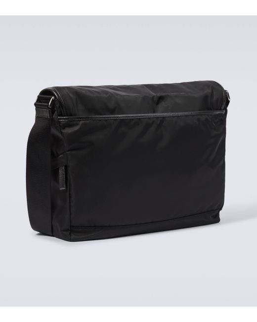 Prada Leather trimmed Re nylon Messenger Bag in Black for Men Lyst UK