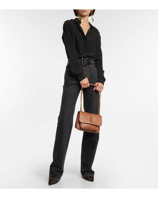 Saint Laurent Brown Schultertasche Niki Baby Aus Leder
