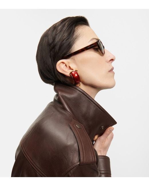 Saint Laurent Brown Sl 567 Oval Sunglasses
