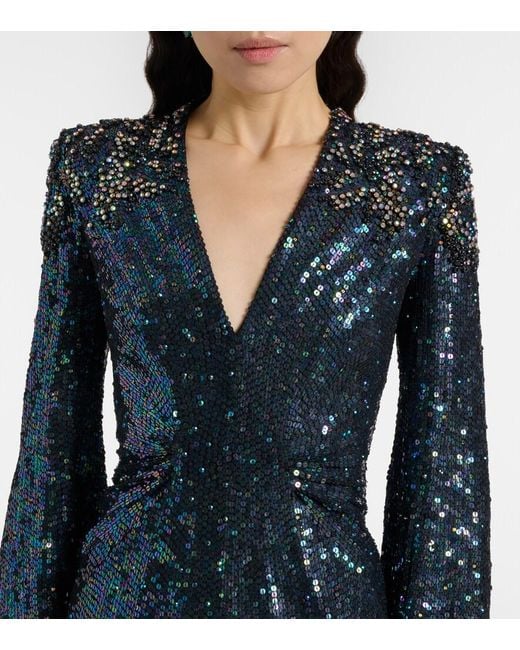Jenny Packham Blue Zinnia Sequined Gown
