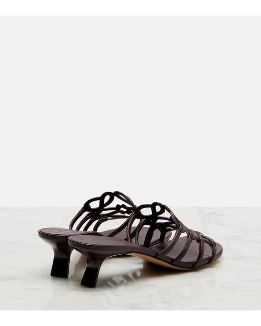 Loewe Red Petal Anagram 45 Leather Mules