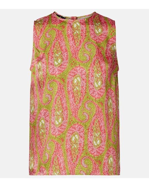 Etro Pink Semi-Sheer Jacquard Blouse