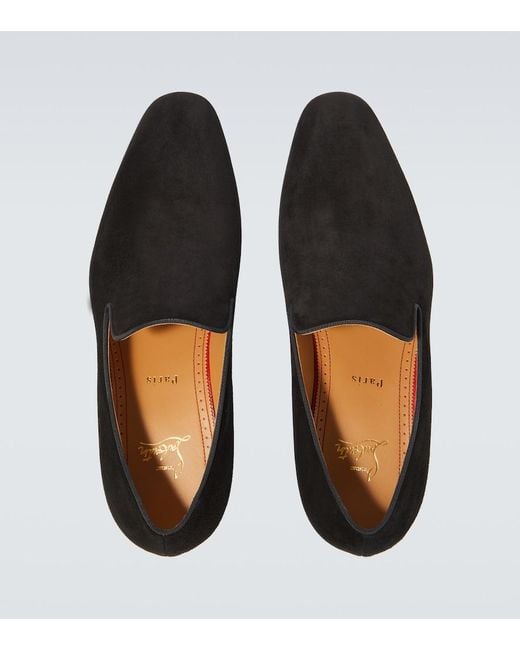 Christian Louboutin Black Dandelion Flat Veau Velour Loafers for men