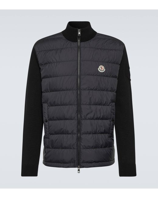 Moncler Black Down-paneled Cotton Jacket for men