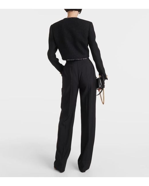 Blazer in tweed di misto lana di Alexander McQueen in Black