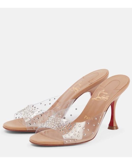 Christian Louboutin Multicolor Nudes Degramule Embellished Mules